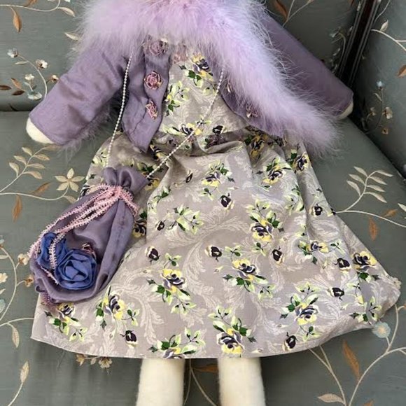 Unique One of a Kind Hand Made Rabbit Collectible Doll - Picture 4 of 7